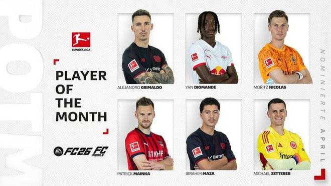 德甲4月最佳球员候选：扬-迪奥曼德、格里马尔多等球员在列